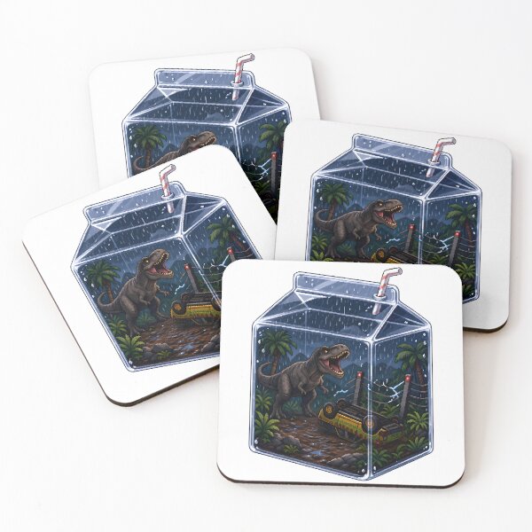 Item preview, Jurassic Park Milk Carton Pixel Art – Retro Cult Dino Scene designed and sold by Anteverse.