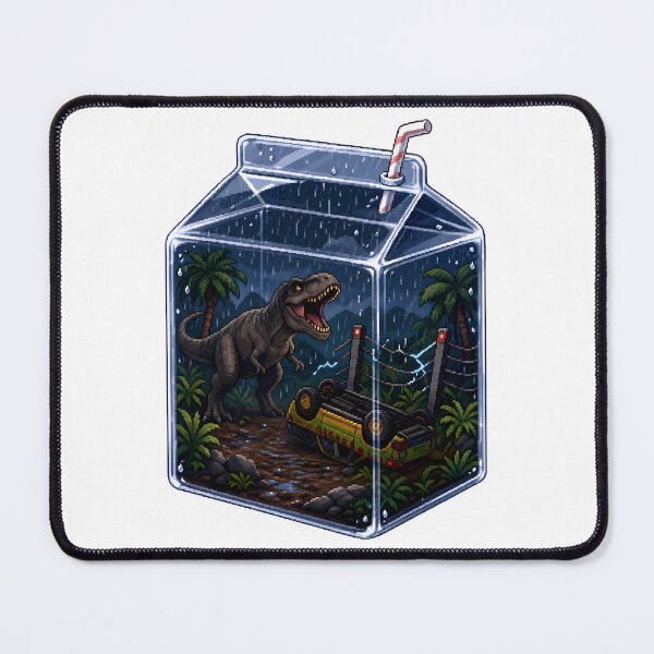 Item preview, Jurassic Park Milk Carton Pixel Art – Retro Cult Dino Scene designed and sold by Anteverse.