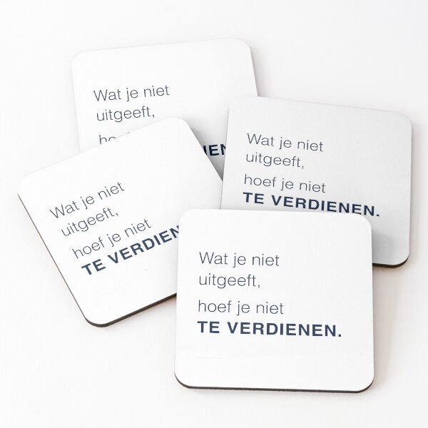 Item preview, Wat je niet uitgeeft hoef je niet te verdienen — Dutch finance quote - transparant designed and sold by BalancedCoNL.
