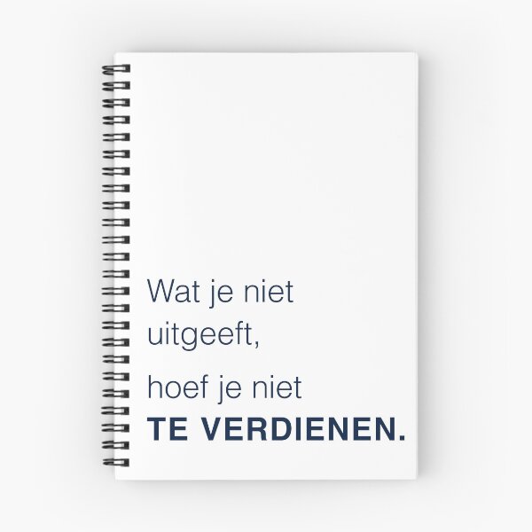 Artikelvorschau, Wat je niet uitgeeft hoef je niet te verdienen – Niederländisches Finanzzitat – transparent entworfen und verkauft von BalancedCoNL.