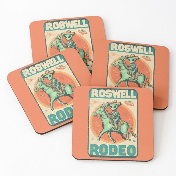 Item preview, Roswell Rodeo – Vintage Alien Cowboy Poster designed and sold by Cosmic Cactus.