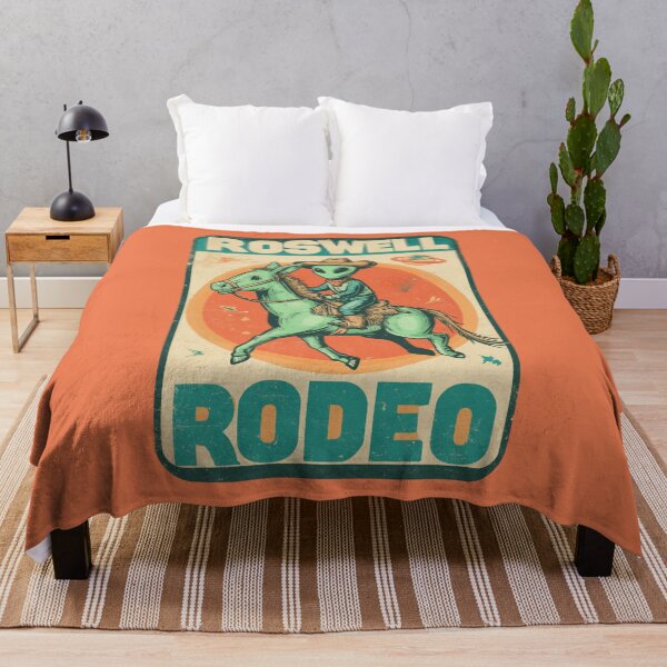 Item preview, Roswell Rodeo – Vintage Alien Cowboy Poster designed and sold by Cosmic Cactus.