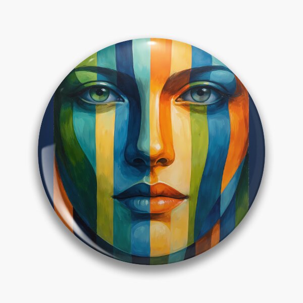 Item preview, Colorful Striped Face Portrait designed and sold by cuprum.