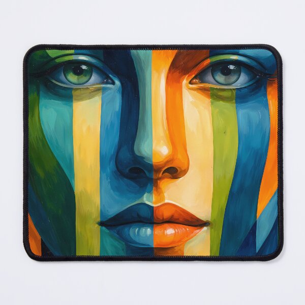 Item preview, Colorful Striped Face Portrait designed and sold by cuprum.