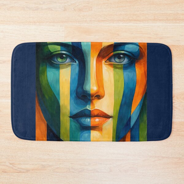 Item preview, Colorful Striped Face Portrait designed and sold by cuprum.