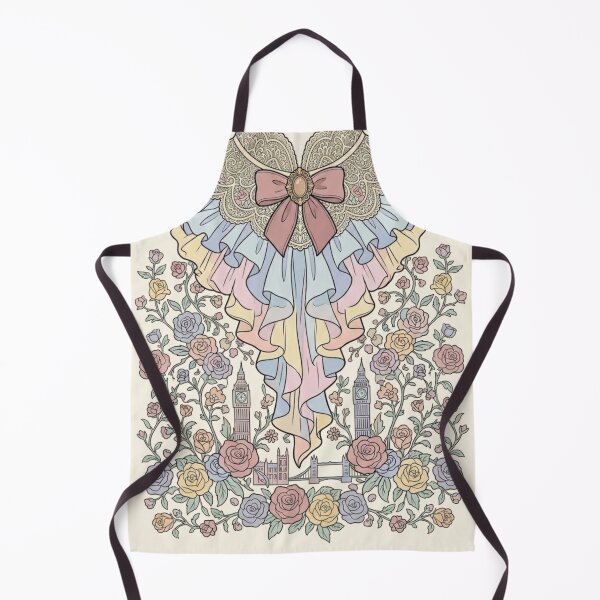 Item preview, Vintage Victorian Pastel Ruffle Collar & London Skyline Rose Garden designed and sold by MAGICKEY2024.