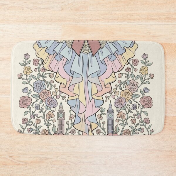 Item preview, Vintage Victorian Pastel Ruffle Collar & London Skyline Rose Garden designed and sold by MAGICKEY2024.