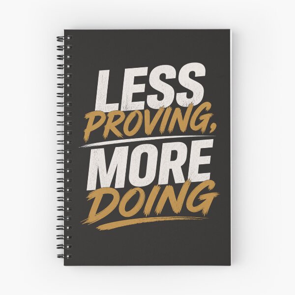 Aperçu de l'œuvre Less Proving More Doing – Minimal Action Mindset Quote Design créée et vendue par LogicFits.