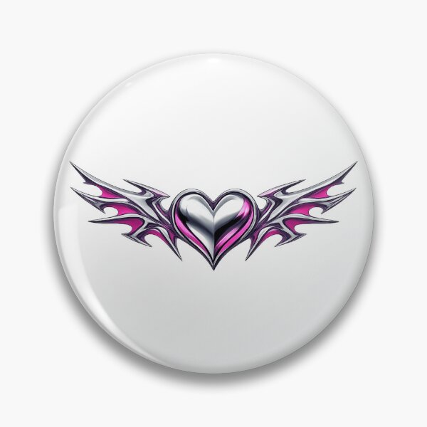 Item preview, Y2K Cyber Heart - Chrome Aesthetic 2000s Nostalgia designed and sold by Retro Mood Co.