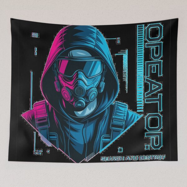 Item preview, Neon Tactical Operator - Search and Destroy Cyberpunk Streetwear designed and sold by Thompika.
