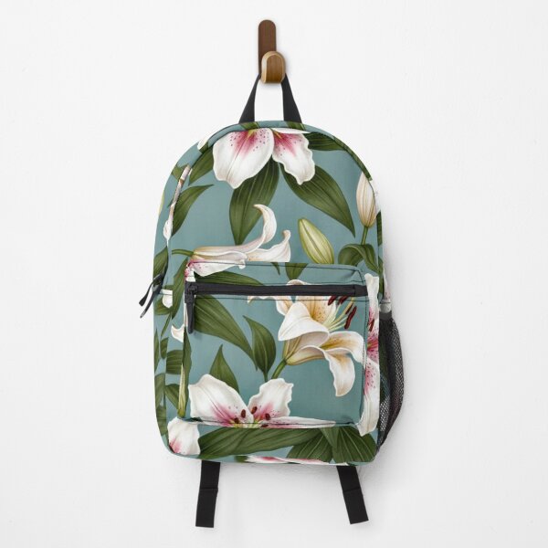 Item preview, Stargazer Lily Floral Pattern on Soft Teal designed and sold by IntelliMindDesigns.