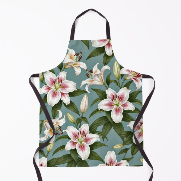 Item preview, Stargazer Lily Floral Pattern on Soft Teal designed and sold by IntelliMindDesigns.
