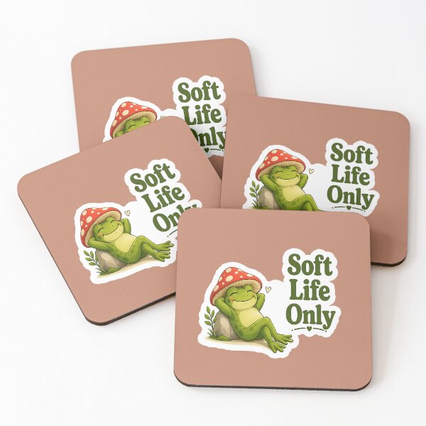 Item preview, Soft Life Only Aesthetic Frog Mushroom Hat Relaxing designed and sold by Xemora.