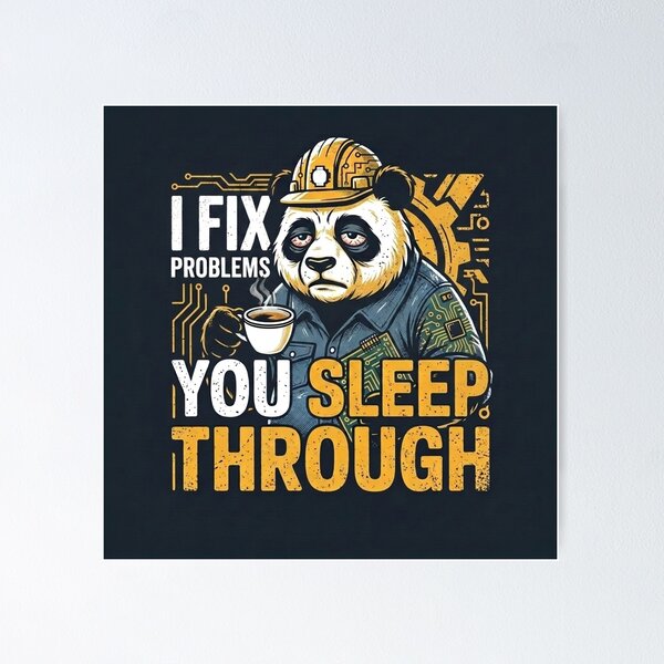 Item preview, Funny Night Shift Panda designed and sold by AmazingWorld91.