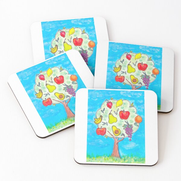 Item preview, Mixed fruits tree. Imaginative artwork vivid colours designed and sold by Audrey Faith Art.