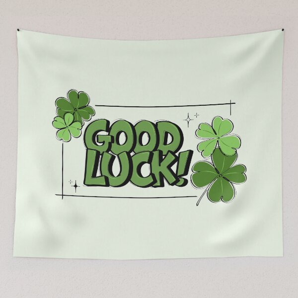 Item preview, Good Luck Four Leaf Clover Bubble Lettering Lucky Charm Handdrawn designed and sold by eunikefebe.