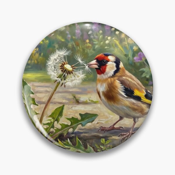Item preview, The Dandelion Feast: Whimsical Cottagecore Goldfinch Art designed and sold by Englandbear.