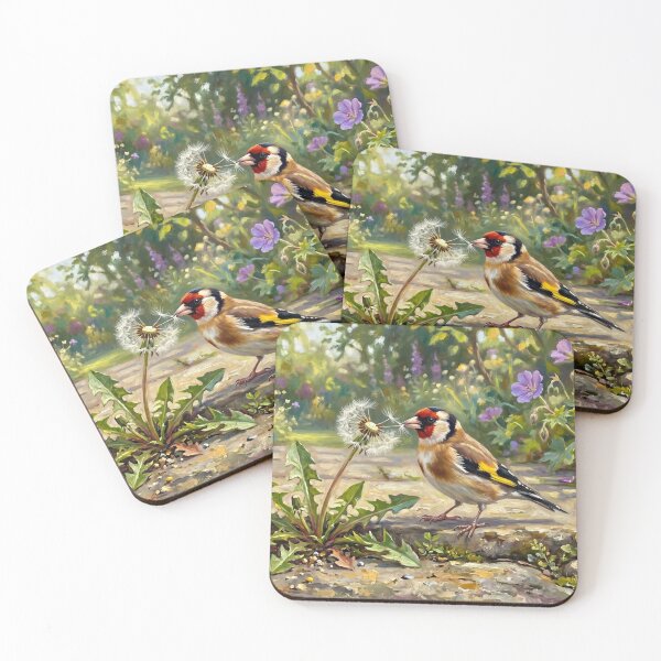 Item preview, The Dandelion Feast: Whimsical Cottagecore Goldfinch Art designed and sold by Englandbear.
