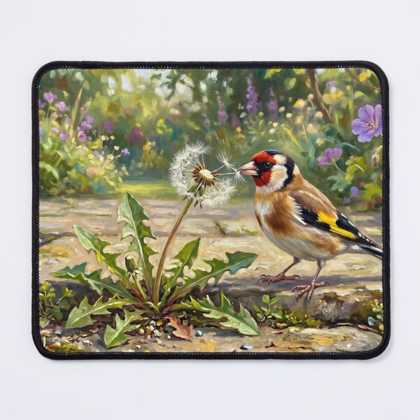 Item preview, The Dandelion Feast: Whimsical Cottagecore Goldfinch Art designed and sold by Englandbear.