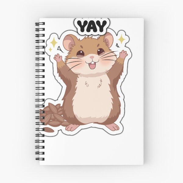 Item preview, Cute Happy Hamster “YAY” Sticker – Kawaii Celebration Hamster with Seeds designed and sold by pn_terest.