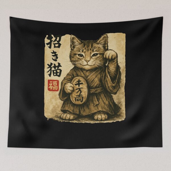 Item preview, Maneki Neko Ink Wash Charm designed and sold by SiarheiYur.