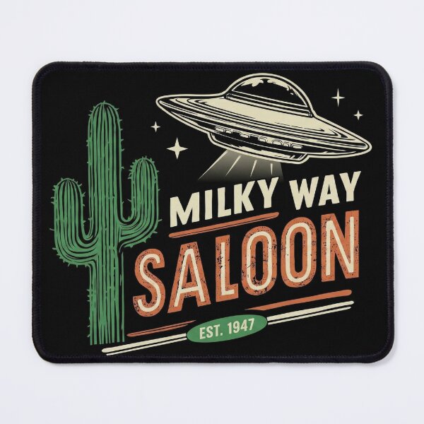 Item preview, Milky Way Saloon Logo – Retro Atomic Western Graphic designed and sold by Cosmic Cactus.