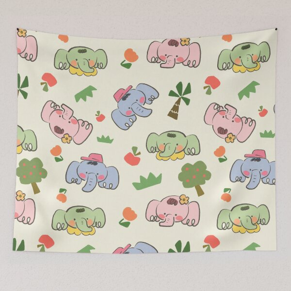 Item preview, Cute Pastel Baby Elephant Pattern designed and sold by ByJYA.