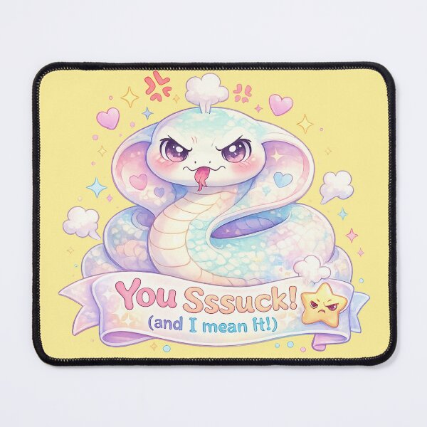 Item preview, Pastel Cute Angry Python Snake – Funny “I’m Sssalty” Kawaii Cartoon designed and sold by StickyDelights.