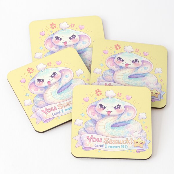 Item preview, Pastel Cute Angry Python Snake – Funny “I’m Sssalty” Kawaii Cartoon designed and sold by StickyDelights.