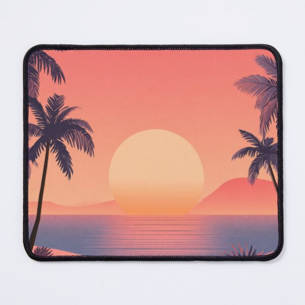 Item preview, Sunset over sandy beach with palms designed and sold by anytka.