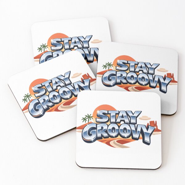 Item preview, Stay Groovy 70s Chrome Typography Airbrush Art designed and sold by Retro Mood Co.