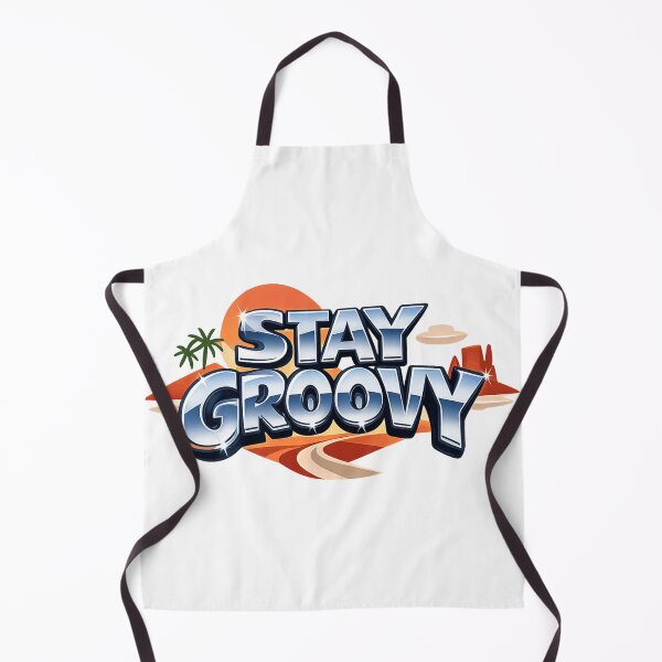 Item preview, Stay Groovy 70s Chrome Typography Airbrush Art designed and sold by Retro Mood Co.