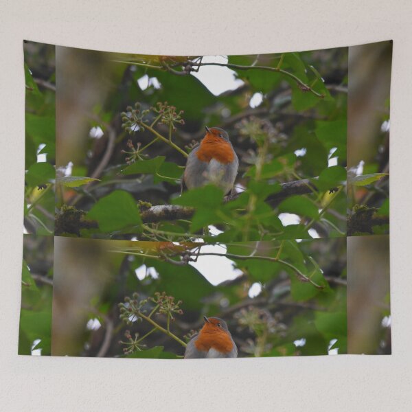 Item preview, European Robin Nestled Among Lush Green Foliage designed and sold by Shanguai.