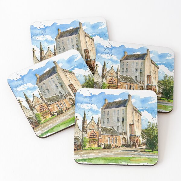 Item preview, Watercolour illustration of Delgatie Castle, Turriff, Scotland designed and sold by davidelder.