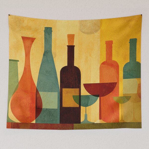 Item preview, Colorful bottles on a table display designed and sold by anytka.