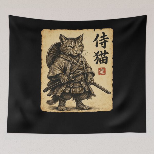Item preview, Wandering Cat Ronin Traveler designed and sold by SiarheiYur.