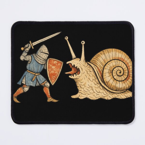 Item preview, Medieval Knight vs Giant Snail - Funny Historical Art designed and sold by Retro Mood Co.