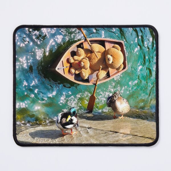Item preview, Whimsical Teddy Bear and Ducks – Gentle Nature Encounter designed and sold by pasalagabriela.