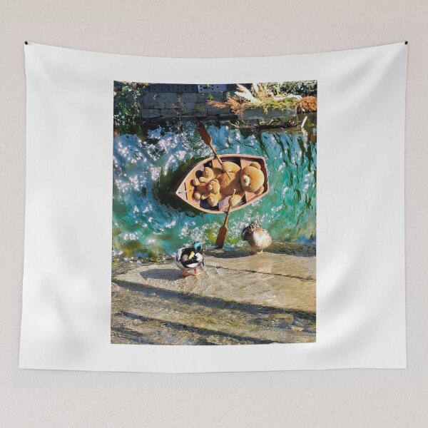 Item preview, Whimsical Teddy Bear and Ducks – Gentle Nature Encounter designed and sold by pasalagabriela.