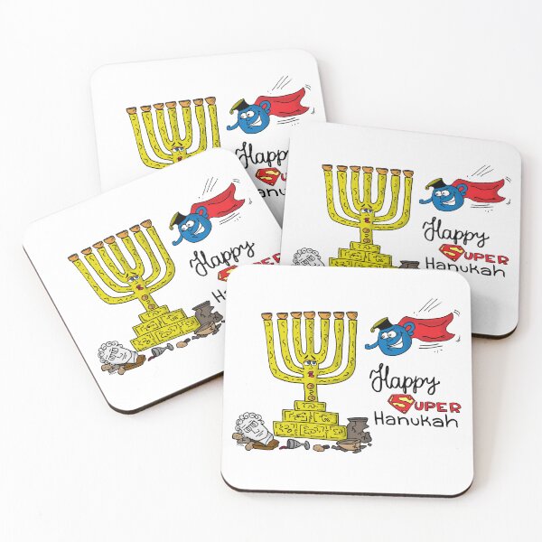Item preview, Happy Super Hanukkah – Heroic Menorah Holiday Art designed and sold by MyxaART.