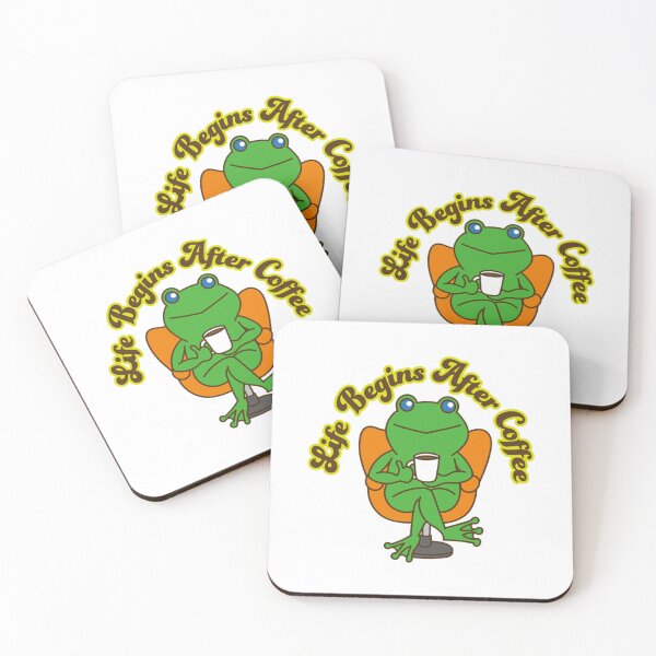 Item preview, Life Begins After Coffee Chill Frog Moment designed and sold by CareerKitties.