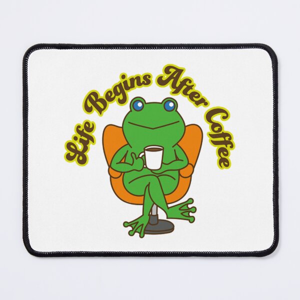 Item preview, Life Begins After Coffee Chill Frog Moment designed and sold by CareerKitties.