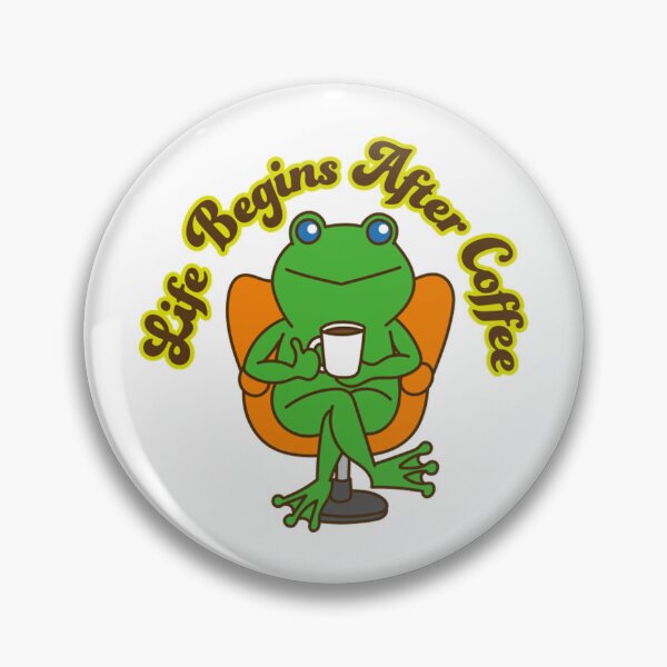 Item preview, Life Begins After Coffee Chill Frog Moment designed and sold by CareerKitties.