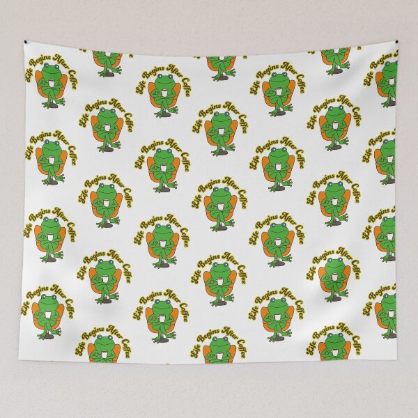 Item preview, Life Begins After Coffee Chill Frog Moment designed and sold by CareerKitties.