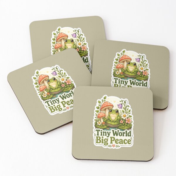 Item preview, Tiny World Big Peace Cottagecore Frog Nature Aesthetic designed and sold by Xemora.