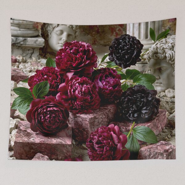 Item preview, Crimson Peonies – Gothic Rococo Floral Art designed and sold by VelvetThornsArt.