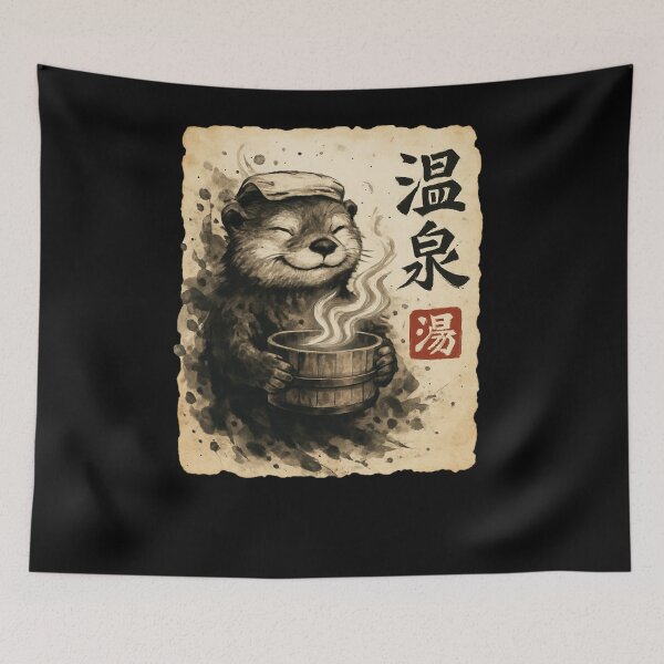 Item preview, Happy Otter Onsen Ink Wash designed and sold by SiarheiYur.
