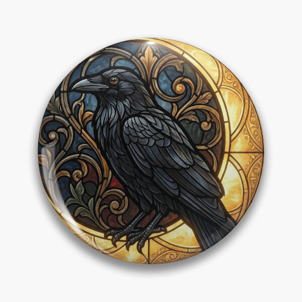 Item preview, Stained Glass Raven - Cottagegoth Dark  designed and sold by Retro Mood Co.