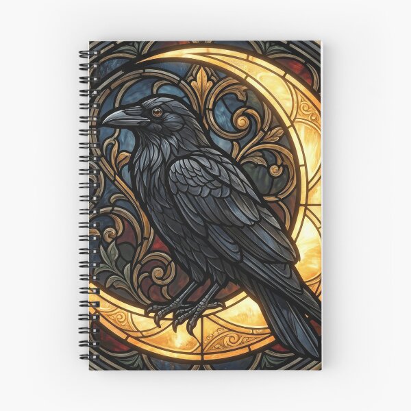 Item preview, Stained Glass Raven - Cottagegoth Dark  designed and sold by Retro Mood Co.