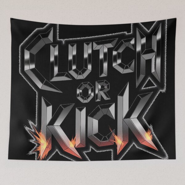 Item preview, Clutch or Kick - Aggressive Heavy Metal Gamer Typography designed and sold by Thompika.